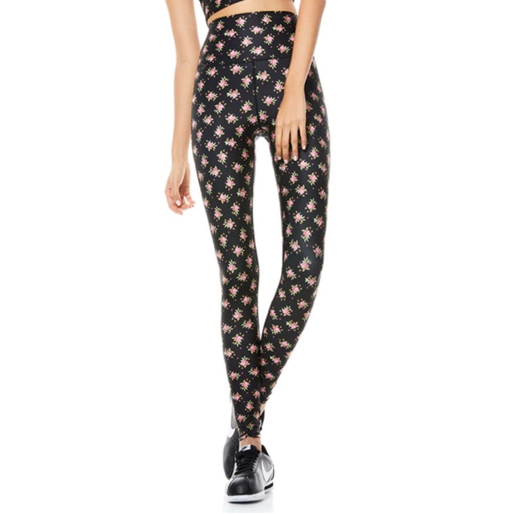 Alice + Olivia Aaron High-Waist Leggings in Heirloom Floral (Size XS)